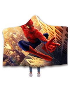 Плед с капюшоном Человек паук в прыжке Spider man 130х150 см Starfriend