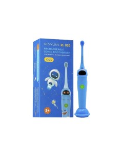 Электрическая звуковая зубная щетка RL 020 Kids детская голубая для детей от 3 Revyline