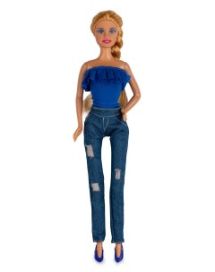 Кукла Девушка в джинсах 28 см синий Defa lucy