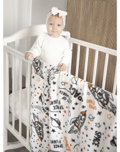 Плед флисовый 100х118 для новорожденных в кроватку коляску Вселенная Baby nice
