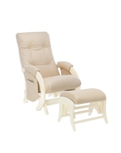 Кресло для мамы для кормления и отдыха пуф Smile дуб шампаньPolaris Beige кожа Milli