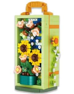 Конструктор Чемоданчик с цветами 560 деталей NO 1933 Suitcase flowers Loz