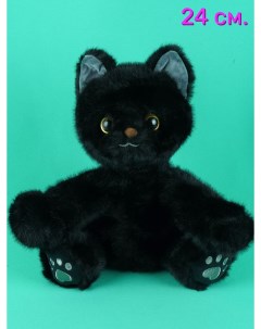 Мягкая игрушка Котик черный 24 см Акимбо кит