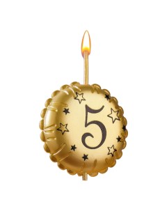 Свеча для торта на шпажке Воздушный шарик цифра 5 Омский свечной