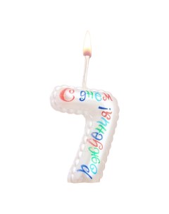 Свеча для торта на шпажке Воздушная цифра 7 Омский свечной