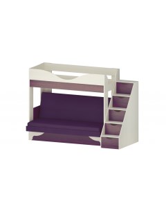 Двухъярусная кровать с диваном Шерри обивка фиолетовая Nobrand