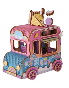 Деревянный конструктор Фургончик с мороженым Цветной