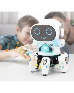 Интерактивная игрушка танцующий робот трансформер с яркой разноцветной подсветкой Samiga