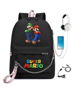 Рюкзак Марио и Луиджи Mario 30х14х42 см 17 5 литров USB Jack 2 провода Starfriend