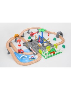 Деревянная железная дорога LF 85 85 элементов совместима с LEGO DUPLO Iekool