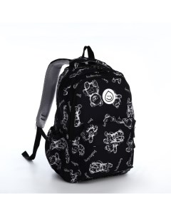 Рюкзак на молнии 4 наружных кармана цвет чёрный 9853347 Nobrand