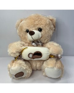 Mягкая игрушка Медведь плюшевый с конфетой коричневый Oktoys