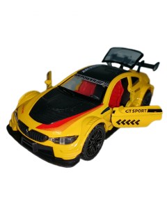 Машинка racing металлическая инерционная со светом звуком желто красный Shantou city