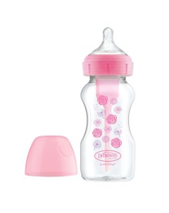 Бутылочка DrBrowns антиколиковая Options с широким горлышком 0м 270 мл Розовые цветы Dr. brown’s