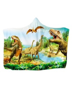Плед с капюшоном динозавры Мир юрского периода Jurassic World 130х150 см Starfriend