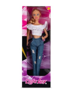 Кукла Девушка в джинсах 28 см белый Defa lucy