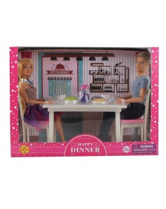 Набор кукол Ужин в кафе 2 шт 29 см стол аксессуары фиолетовый Defa lucy