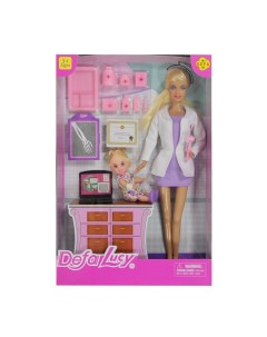 Набор кукол Приём у доктора 2 шт аксесс 28 см розовый Defa lucy