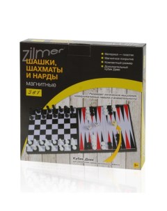 Набор настольных игр 3 в 1 Магнитные шахматы шашки нарды ZIL0501 034 Zilmer