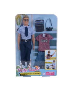 Кукла Путешественник 29 см одежда аксессуары голубой Defa lucy