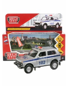 Машинка Lada полиция инерционная серая Технопарк