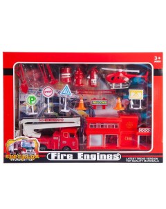 Набор Junfa Пожарная станция машинка станция акссесуары в коробке17 Junfa toys