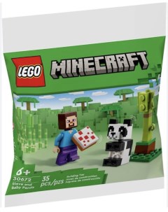 Конструктор Minecraft polybag Стив и малышка Панда 30672 35 дет Lego