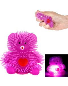 Игрушка антистресс Йо Ёжики фиолетовый Медвежонок 8 см со светом 1toy