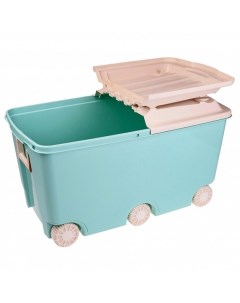 Ящик для игрушек на колёсах цвет зелёный Nobrand