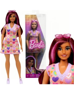 Кукла серия Fashionistas Модница в платье свитере с сердечками Barbie