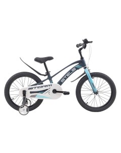 Велосипед детский 18 Storm KR Z010 2023 года темно синий зеленый Stels