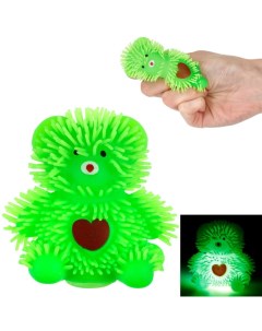 Игрушка антистресс Йо Ёжики зелёный Медвежонок 8 см со светом 1toy