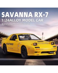 Модель автомобиля Mazda RX 7 Savanna правый руль свет звук 1 24 1900 340 желтый Che zhi
