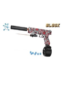 Игрушечный пистолет GLOCK электрический бластер с орбизами 2K красный Matreshka