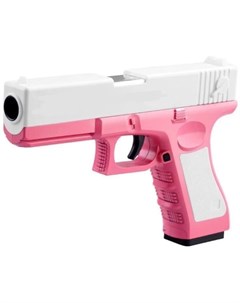 Игрушечный пистолет GLOK NERF M1911 розовый с мягкими пулями с глушителем Matreshka