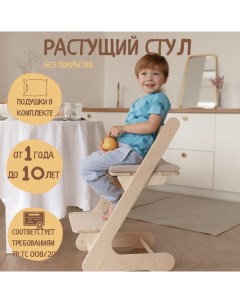 Растущий стул детский с подушками WOOD3020 38х47х78 ШхГхВ Pappado