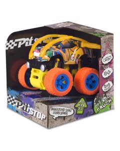 Машинка инерционная Кросс Граффити с оранжевыми колесами 10 см Nobrand