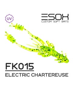 Силиконовая приманка Swish Shrimp 50 мм цвет FK015 Electric Chartreuse 10 шт Esox