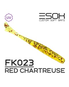 Силиконовая приманка Fishtale 48 мм цвет FK023 Red Chartreuse 12 шт Esox