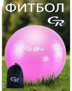 Мяч гимнастический фитбол для фитнеса диаметр 65 см ПВХ в сумке розовый JB0210532 City ride