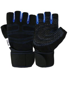 Перчатки тактические для фитнеса мужские FOBOS цвет черный синий раз M Ifrit