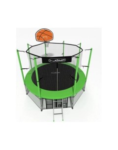 Батут CLASSIC Basket 12ft green с баскетбольным кольцом I-jump