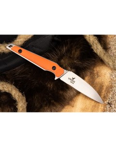 Туристический нож Vran в стали N690 с финишем StoneWash в Кайдекс Orange Kizlyar supreme