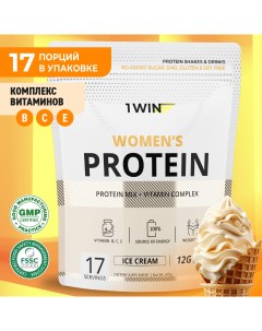 Протеин женский порошок protein с витаминами вкус Пломбир 17 порций 425 г 1win