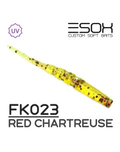 Силиконовая приманка Ivastick 40 мм цвет FK023 Red Chartreuse 12 шт Esox