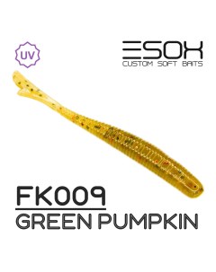 Силиконовая приманка Fishtale 48 мм цвет FK009 Green Pumpkin 12 шт Esox