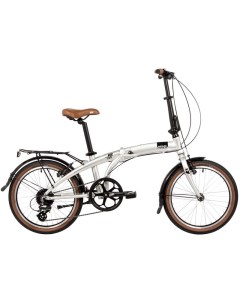 Складной велосипед Town 20 V brake год 2024 цвет Серебристый Novatrack
