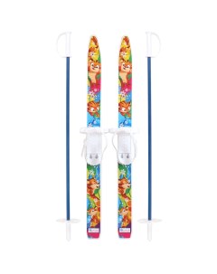 Лыжи детские Лыжики пыжики Тигренок с палками в сетке 75 75 см Олимпик