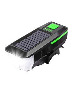 Светодиодный велосипедный фонарь на солнечной батарее зеленый Urm