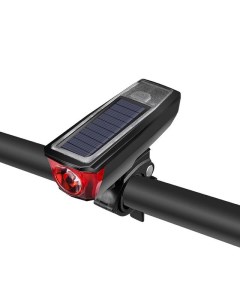 Велосипедная фара HJ 052 с солнечной батареей 2000 мАч диодная Черный Gsmin